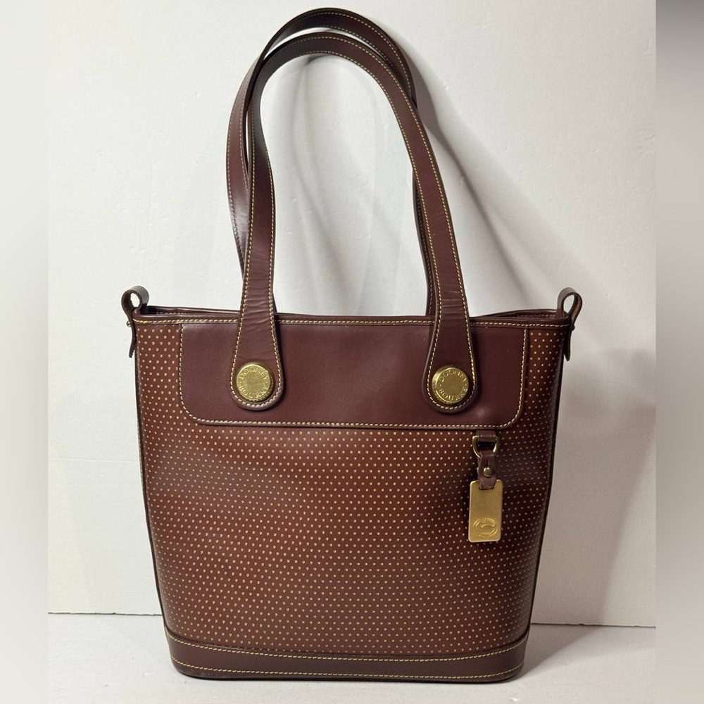 DOONEY & BOURKE Vintage Beautiful Brown Perfored Leather Bucket Shoulder Handbag